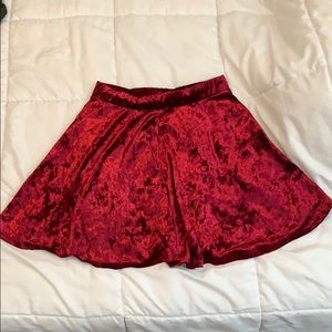Red suede mini  skirt